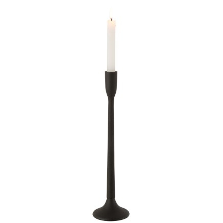 Candelabro em metal preto 11x11x41 cm
