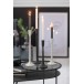 Candelabro em metal preto 11x11x41 cm