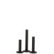 Set de 3 candelabros bajo moderno hierro opaco negro Alt. 21