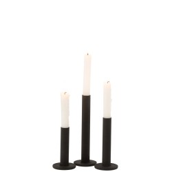 Lot de 3 chandeliers en métal noir 7x7x22 cm