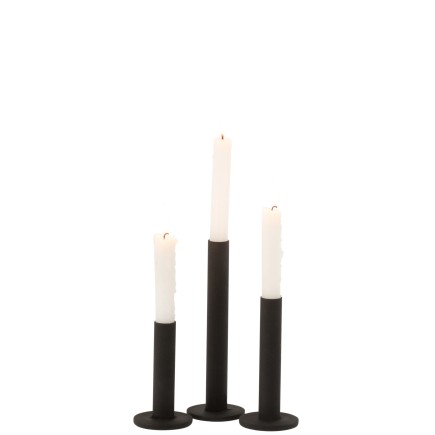 Lot de 3 chandeliers en métal noir 7x7x22 cm
