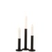 Set de 3 candelabros bajo moderno hierro opaco negro Alt. 21