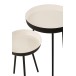 Conjunto de 3 mesas encaixáveis em metal branco 52x52x58 cm