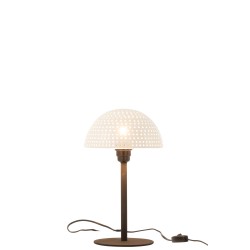 Lampara de mesa seta bolas hierro brillante blanco/negro Alt. 36