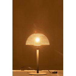 Lampe champignon en métal blanc 21x21x37 cm