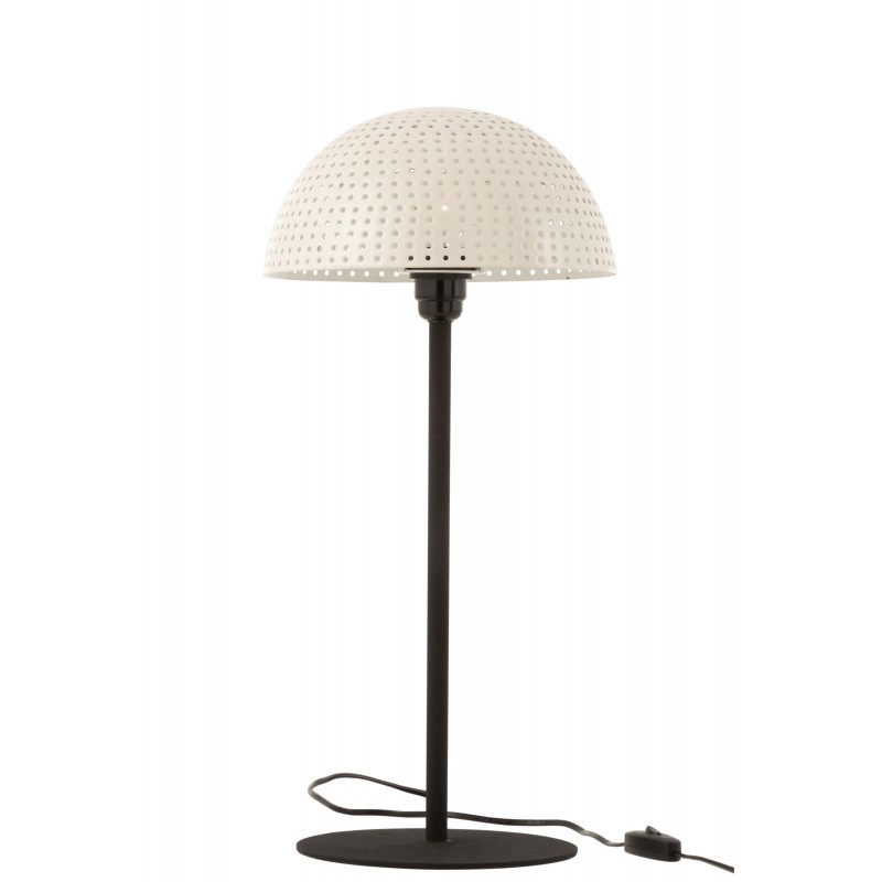 Lampe champignon en métal blanc 27x27x59 cm