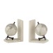 Serre livres globe en blanc 28x10x18 cm