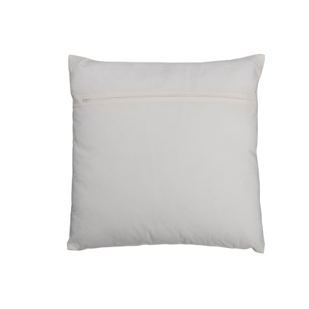 Coussin carré avec imprimé noir en coton blanc 46x46cm