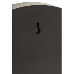 Miroire rond avec bord noir en métal 30x30x5 cm