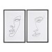 Lot de 2 tableaux visage abstrait en papier rose 60x90x4 cm