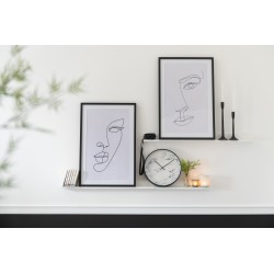 Lot de 2 tableaux visage abstrait en papier rose 60x90x4 cm